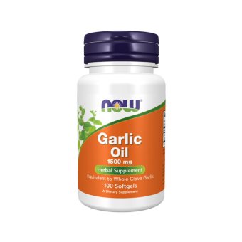NOW Garlic Oil 1500 mg, 100 minkštų kapsulių
