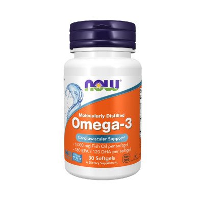 NOW Omega 3 1000mg 30 Kapsulių