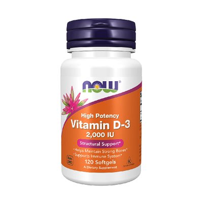 NOW Vitaminas D-3 2000 TV 120 Kapsulių