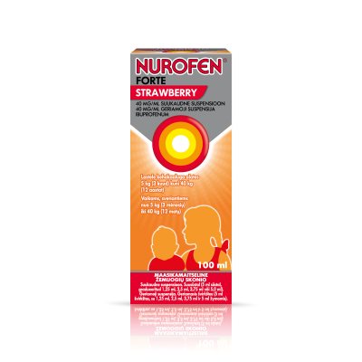 Nurofen Forte Strawberry 40 mg/ml geriamoji suspensija, 100 ml