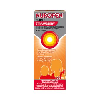 NUROFEN FORTE STRAWBERRY, 40mg/ml, geriamoji suspensija, N1, 100 ml