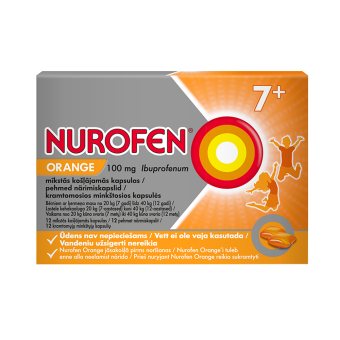 NUROFEN ORANGE, kramtomosios minkštosios kapsulės, 100 mg, minkštosios kapsulės, N12