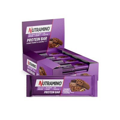 Nutramino Proteino Batonėliai Karamelės su Žemės riešutais skonio, 12 x 55 g