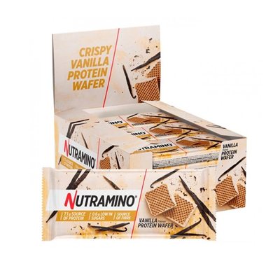 Nutramino Proteino Vafliukai Vanilės skonio, 12 x 39 g