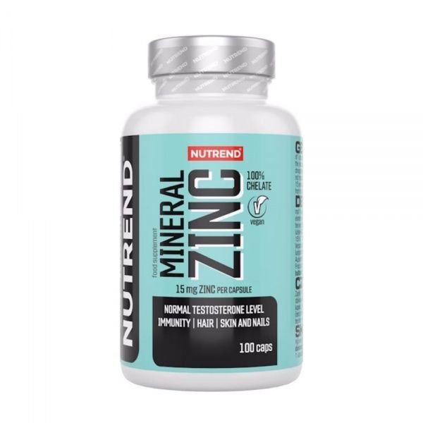 NUTREND maisto papildas MINERAL ZINC, 100 kaps.