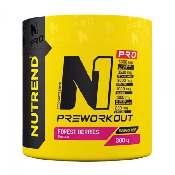 NUTREND maisto papildas N1 PRO PREWORKOUT, miško uogų skonio, 300 g