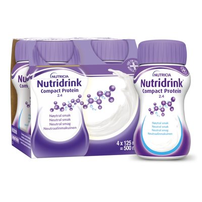 NUTRICIA NUTRIDRINK COMPACT PROTEIN, neutralaus skonio, 4 x 125 ml