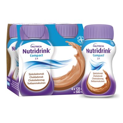 NUTRICIA NUTRIDRINK COMPACT, šokolado skonio, 4 vnt., 125 ml