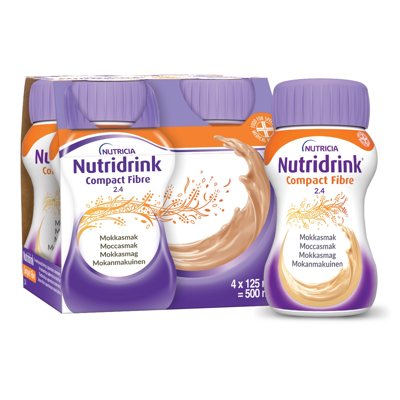 NUTRIDRINK Compact fibre, moka kavos skonio, 4 x 125 ml