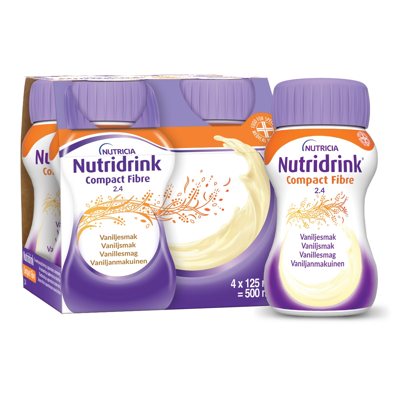 NUTRIDRINK Compact fibre, vanilės skonio, (galioja iki 2026-12-19), 4 x 125 ml