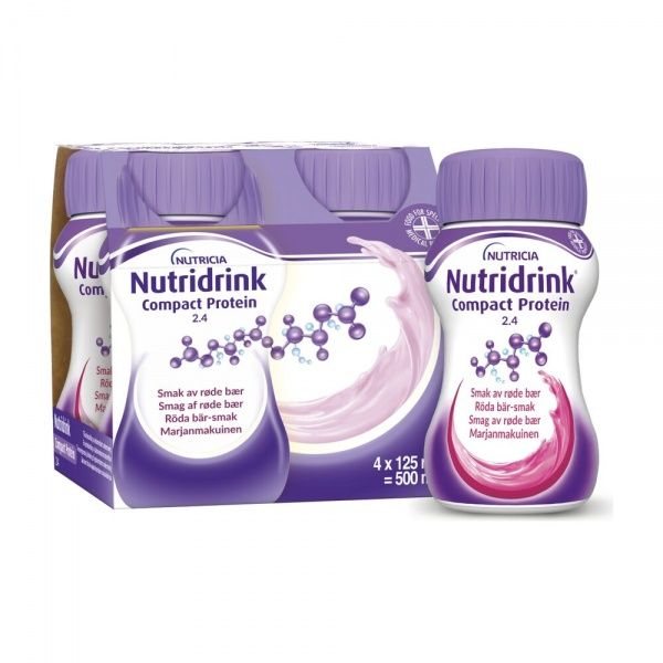 NUTRIDRINK Compact Protein miško uogų skonio, 4 x 125 ml