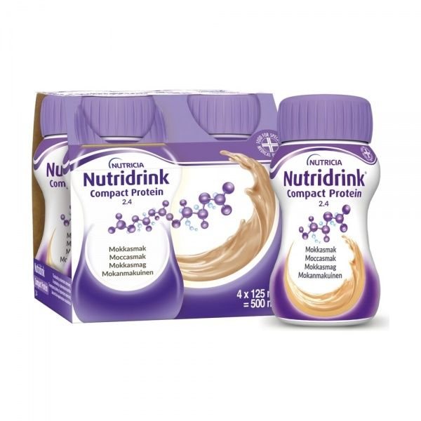 NUTRIDRINK Compact Protein moka kavos skonio, 4 x 125 ml