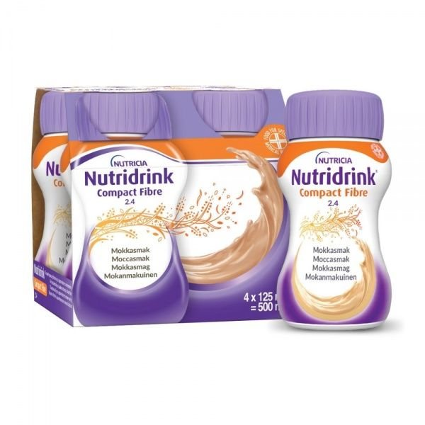 NUTRIDRINK gėrimas COMPACT FIBRE, moka kavos skonio, x 125 ml, 4 vnt