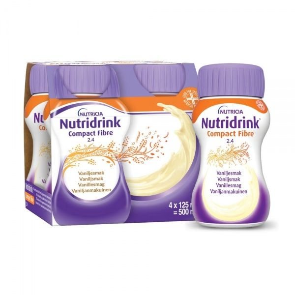 NUTRIDRINK gėrimas COMPACT FIBRE, vanilės skonio, x 125 ml, 4 vnt