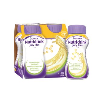 NUTRIDRINK Jucy Plus (kriaušės ir šeivam. ž. sk.), 4 vnt., 4 x 200 ml