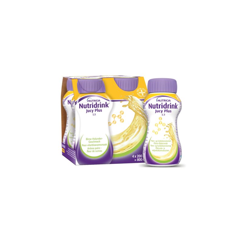 NUTRIDRINK Jucy Plus kriaušės ir šeivamedžio žiedų sk. N4, 200 ml