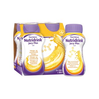 NUTRIDRINK Jucy Plus (mangų ir ananasų skonio), 4 vnt., 4 x 200 ml