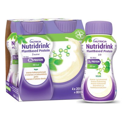 Nutridrink PlantBased ananaso ir kokoso sk. 2,0 kcal/ml, N4 (Nutricia), 4 x 200 ml