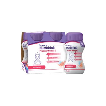 Nutridrink Protein Omega 3, mangų ir persikų skonio, 4 vnt., 4 x 125 ml