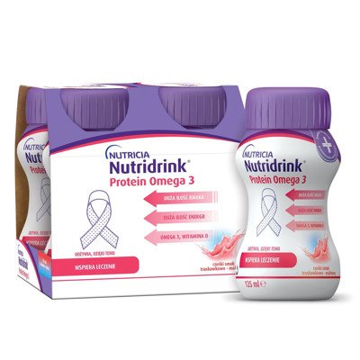 NUTRIDRINK PROTEIN OMEGA, Vėsinančių miško uogų skonio, N4, 125 ml