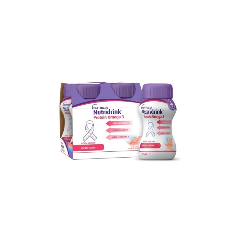 NUTRIDRINK Protein Omega3 mango-persikų sk. N4, 125 ml