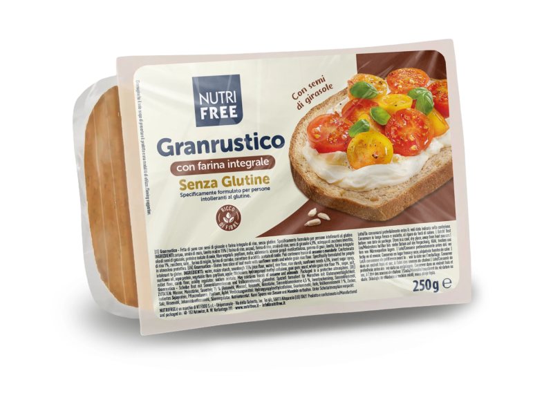 NUTRIFREE GRANRUSTICO - viso grūdo duona su saulėgrąžomis, be glitimo, 250 g