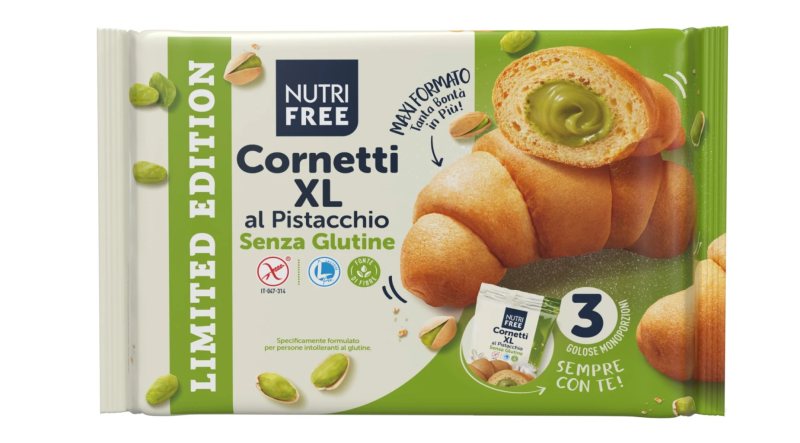 NUTRIFREE kruasanai su pistacijų įdaru be glitimo CORNETTI AL PISTACCHIO XL, 240g, 3 x 80 g