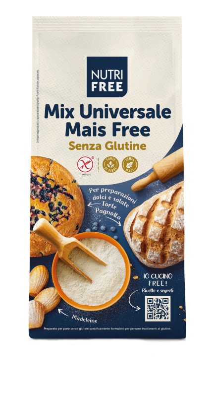 NUTRIFREE MIX UNIVERSALE - miltai be glitimo, universalus mišinys be kukurūzų ir be glitimo, 800 g