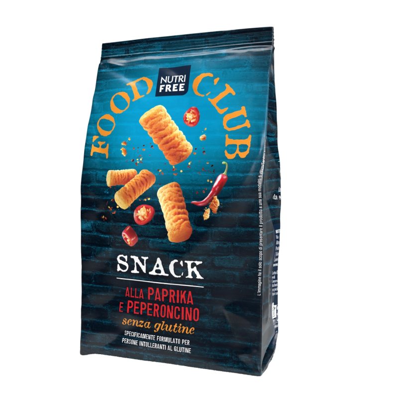 NUTRIFREE saldžiosios paprikos ir čili skonio itališkas užkandis be glitimo SNACK ALLA PAPRIKA, 100 g