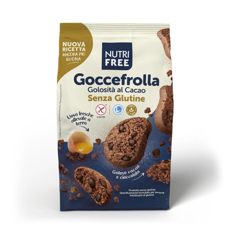 NUTRIFREE šokoladiniai sausainiai be glitimo GOCCEFROLLA, 300 g