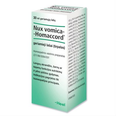 NUX VOMICA-HOMACCORD, geriamieji lašai (tirpalas), 30 ml