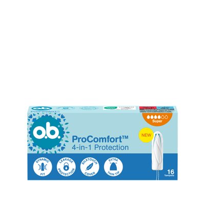 O.B. PRO COMFORT SUPER, tamponai, 16 vnt