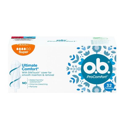 O.B. PRO COMFORT SUPER, tamponai, 32 vnt