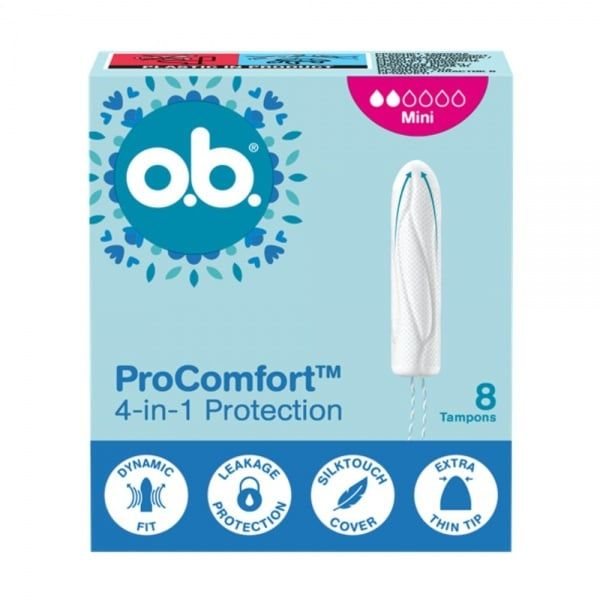 O.B. tamponai PROCOMFORT MINI, 8 vnt