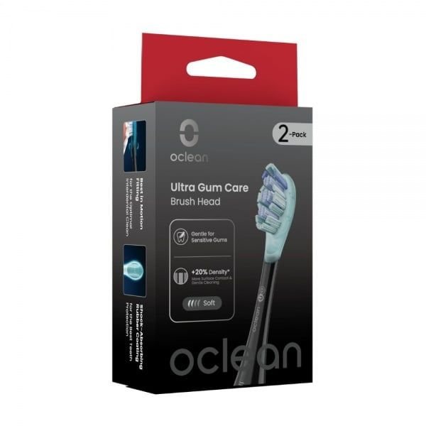OCLEAN dantų šepetėlio galvutės ULTRA GUM CARE, juodos spalvos, 2 vnt