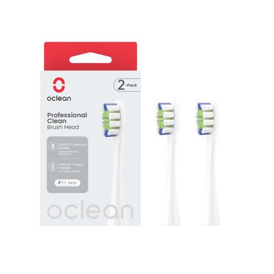 OCLEAN, elektrinio dantų šepetėlio Professional serijos baltos spalvos galvutės, 2 vnt