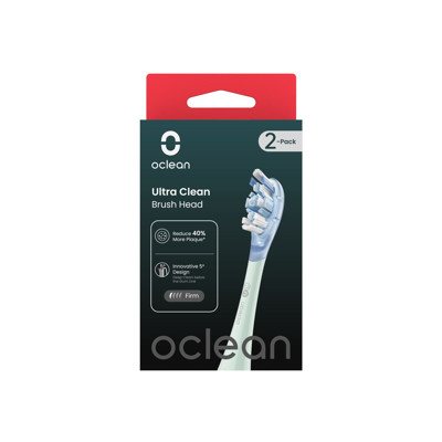 OCLEAN, elektrinio dantų šepetėlio Ultra Clean serijos žalios spalvos galvutės, 2 vnt