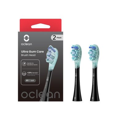 OCLEAN, elektrinio dantų šepetėlio Ultra Gum Care serijos juodos spalvos galvutės, 2 vnt