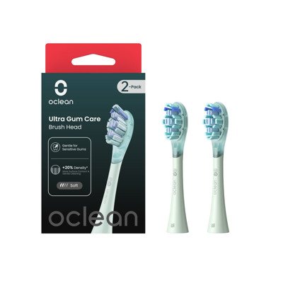 OCLEAN, elektrinio dantų šepetėlio Ultra Gum Care serijos žalios spalvos galvutės, 2 vnt