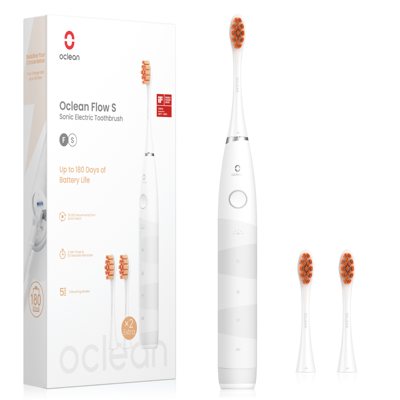 OCLEAN FLOW S, elektrinis dantų šepetėlis, baltos spalvos, 1 vnt