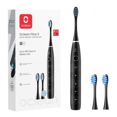 OCLEAN FLOW S, elektrinis dantų šepetėlis, juodos spalvos, 1 vnt