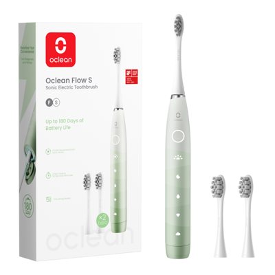 OCLEAN FLOW S, elektrinis dantų šepetėlis, žalios spalvos, 1 vnt
