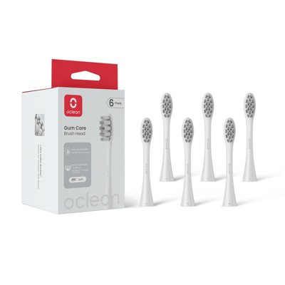 OCLEAN W06, elektrinio dantų šepetėlio minkštos galvutės, baltos spalvos, 6 vnt