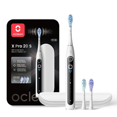 OCLEAN X PRO 20 S, išmanusis elektrinis dantų šepetėlis, baltos spalvos, 1 vnt