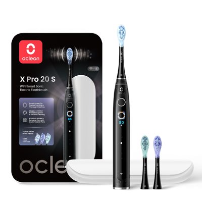 OCLEAN X PRO 20 S, išmanusis elektrinis dantų šepetėlis, juodos spalvos, 1 vnt
