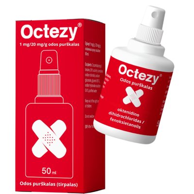 OCTEZY, 1 mg/20 mg/g, odos purškalas (tirpalas), 50 ml