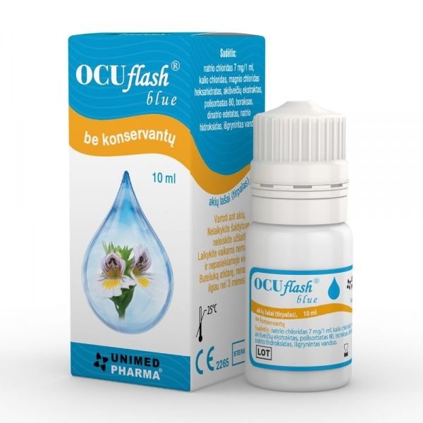 OCUFLASH akių lašai BLUE, be konservantų, 10 ml