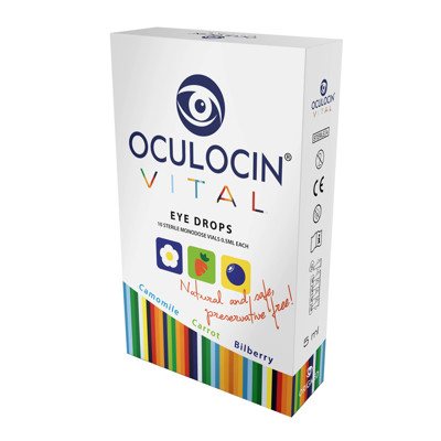 OCULOCIN VITAL, drėkinantys akių lašai, 5 ml ( x 10 vnt.), 0.5 ml