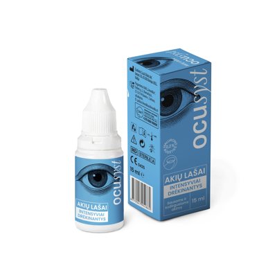 OCUSYST, intensyviai drėkinantys akių lašai sausoms ir sudirgusioms akims, 15 ml