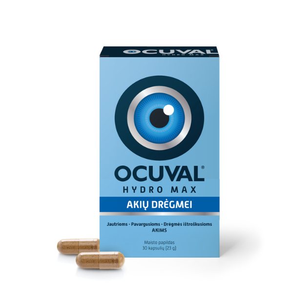 OCUVAL maisto papildas HYDRO MAX, 30 kaps.